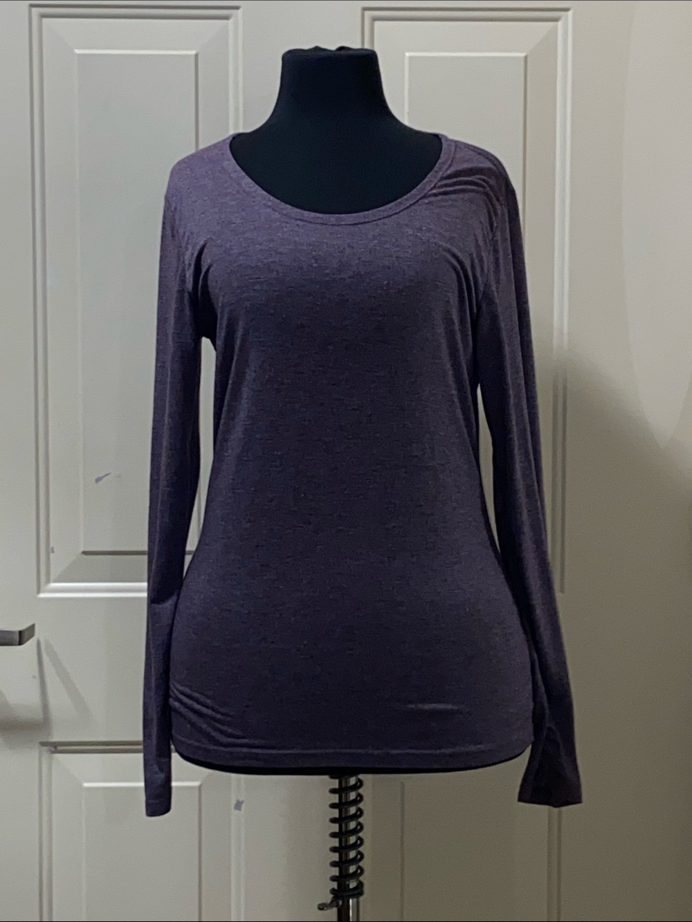 32 Degrees Women's Long Sleeve Scoop Neck Tee - Eggplant Purple Size L